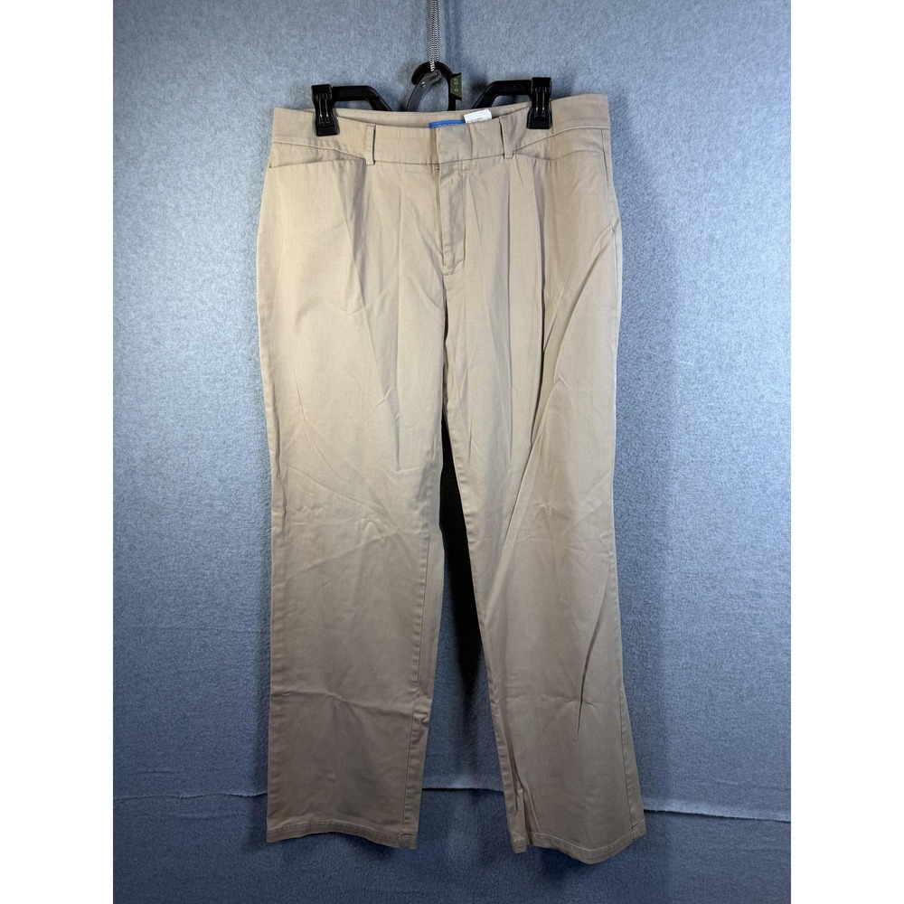Dockers Metro Pants Womens 14 Beige Khakis Twill Stretch Teflon Workwear Casual